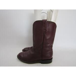 Cowtown Youth Size 4 EE Burgundy Leather Roper Cowboy Western Boots